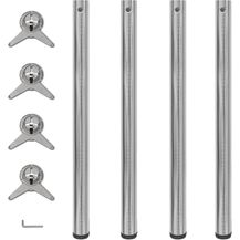 Bild für 4x höhenverstellbares Tischbein Nickel gebürstet 870 mm 242137