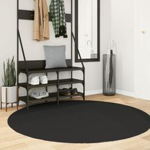 Bild für vidaXL Teppich HUARTE Kurzflor Weich und Waschbar Schwarz Ø 160 cm 375125