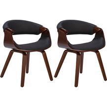 Bild für CLP 2er Set Esszimmerstuhl Foley mit Armlehne und Holzgestell,walnuss/schwarz Stoff