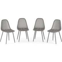 Bild für OK-Living Gartenstuhl Terrassenstuhl Balkonstuhl Joko Grau Sitzschale 4er Set