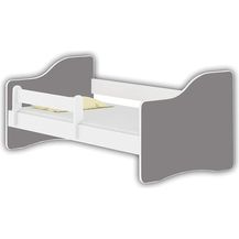 Bild für Jugendbett Kinderbett mit einer Schublade mit Rausfallschutz und Matratze Weiß ACMA HAPPY 140x70 160x80 180x80 (Grau, 140x70 cm)