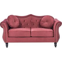 Bild für 2-Sitzer Sofa Samtstoff dunkelrot SKIEN