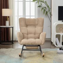 Bild für STILVORA Schaukelstuhl Relaxsessel Loungesessel Schaukelsessel mit Nackenkissen und Pedal