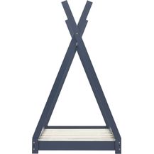 Bild für vidaXL Kinder-Bettgestell Grau Massivholz Kiefer 90 x 200 cm 283363