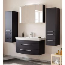 Bild für Badkombination Luna Anthrazit inkl. Waschbecken und Beleuchtung 200 cm