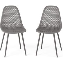 Bild für OK-Living Gartenstuhl Terrassenstuhl Balkonstuhl Joko Grau Sitzschale 2er Set