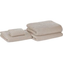Bild für Badehandtuch Set 4-teilig Beige Baumwolle Zero-Twist-Garn