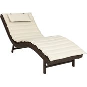MERXX Gartenliege Piacenza, Polyrattan, braun, inkl. Wendeauflage