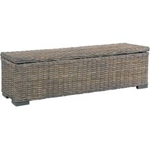 Bild für Aufbewahrungsbox 120 cm Grau Kubu-Rattan und Massivholz Mango