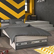 Bild für Funktionsbett Fabric 90×200 cm grau mit Bettschubkasten