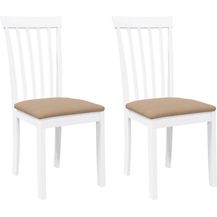 Bild für vidaXL Esszimmerstühle mit Kissen 2 Stk. Weiß Massivholz Gummibaum 4102394