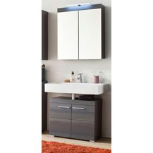 Bild für Badmöbel Amanda Hochglanz grau 2-teilig 60 cm