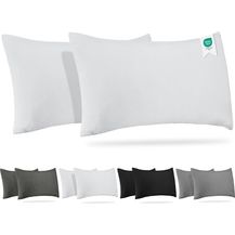 Bild für Barbons Kissenbezug 50x70 Weiss 2er Set – 165 g/m² Oeko-TEX Zertifiziert Kopfkissenbezug 100% Jersey Baumwolle weiche Kissenbezüge Kissenhülle mit Reißverschluss (50x70-Weiss)