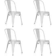 Bild für hjh OFFICE 645065 4er Set Bistro Stuhl VANTAGGIO Comfort Metallstuhl im Industry-Design