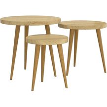 Bild für Beistelltisch 3er Set "3015926" aus MDF in Hellbraun.