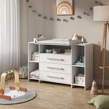 Bild für Wickelkommode Oskar Weiß 143 x 100 cm XL mit Schubladen Vicco