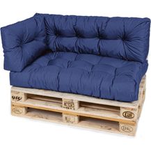 Bild für TexDeko® Garden Palettenkissen 120 x 80 x 18 cm wasserabweisend In- & Outdoor Premium Sitzkissen gesteppt Palettenauflage für Europaletten (3-TLG Set, Blau)