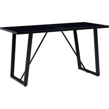 Bild für vidaXL Esstisch Schwarz 140 x 70 x 75 cm Hartglas [281556]