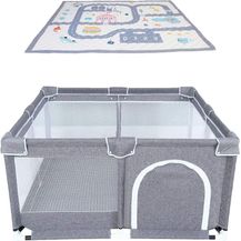 Bild für Star Ibaby Laufstall Oxford XL + Ultasoft-Teppich, ultraleicht, Farbe Grau (Soft Grey)