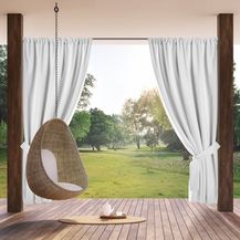 Bild für Terassenvorhang Outdoor Vorhang zum Garten Wasserfest weiß 155X200 Tunnelzug