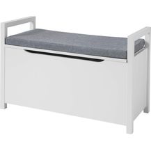 Bild für Sitzbank mit Stauraum Sitztruhe Truhenbank Spielzeugkiste Weiß FSR76-W