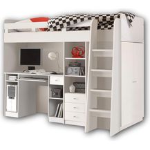 Bild für Bega Hochbett Unit 90x200 cm weiß inklusive Kleiderschrank