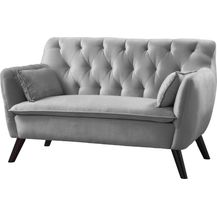 Bild für Atlantic Home Collection Sofa Janna, 2 Sitzer, Samt, Silber Grau, 137 x 76 x 79 cm (BxTxH)
