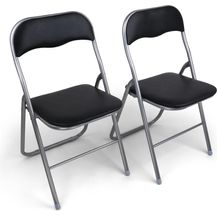Bild für HAEST Set: 2X Klappstühle mit Metallrahmen und Kunstlederbezug
