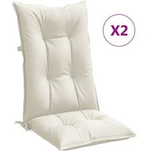 Bild für vidaXL Hochlehner-Auflagen 2 Stk. Melange Creme 120x50x7 cm Stoff 4002352