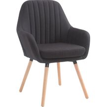 Bild für CLP Stuhl Florian Stoff mit Sitzpolster und Holzbeinen Gestell,schwarz natura