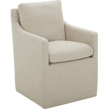 Bild für Amazon-Marke Stone & Beam Vivianne Moderner gepolsterter Esszimmerstuhl mit Rollen, 62 cm breit, Grau (Linen)