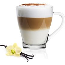 Bild für 6 Cappuccino-Gläser 250ml mit Henkel und 6 Edelstahl-Löffeln