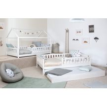 Bild für 2-in-1 Hausbett Bodenbett "Duo" 100x200 Kiefer Massiv