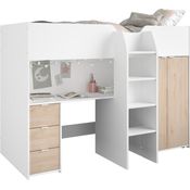 Parisot Hochbett Tom mit Schreibtisch, Schubkästen & Schrank