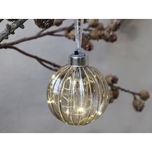 Bild für Weihnachtsschmuck Weihnachtskugel Glitzer LED Glas 8cm Chic Antique 51890-20