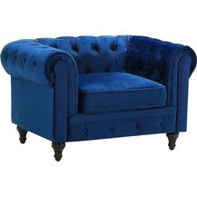 Bild für Sessel Samtstoff kobaltblau CHESTERFIELD