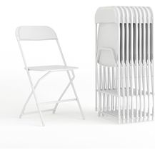 Bild für Flash Furniture Klappstuhl HERCULES aus Kunststoff – Leichter Stuhl zum Klappen für Gäste oder Veranstaltungen – Praktischer Küchenstuhl auch für draußen geeignet – 10er-Set – Weiß