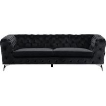 Bild für 3-Sitzer Sofa Samtstoff schwarz SOTRA