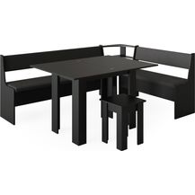 Bild für Eckbankgruppe Roman Schwarz 210 x 150 cm mit Tisch Vicco