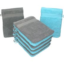 Bild für Betz Waschhandschuh 10 Stück Premium 16x21 cm Farbe anthrazit und türkis, (10-St)
