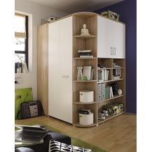 Bild für Stella 'Corner Nessi' Eckkleiderschrank begehbar mit Kleiderstange und 6 Kleiderhaken