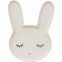 Bild für Bloomingville Teller Hase Smilla 24x17 cm Keramik Kinder Kinderteller Weiß Dänisches Design