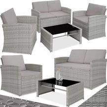 Bild für tectake Lounge Gartenmöbel Set Poly Rattan für den Garten, Möbel für den Balkon, 12-teilige Garten Lounge (wetterfest)