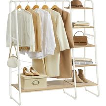 Bild für Vasagle Kleiderständer mit Kleiderstange Schuhablage 6 abnehmbare Haken
