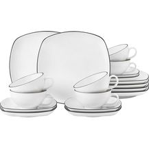 Bild für Seltmann Weiden Lido Black Line Teeservice 18-teilig eckig