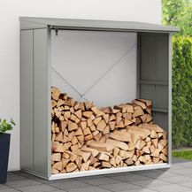 Bild für Hörmann Ecostar Metall Kaminholzregal Elegant Typ 2, graualuminium, 181 x 103 x 198 cm (T x B x H)