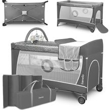 Bild für Reisebett FLOWER grau scandi