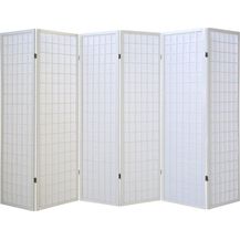 Bild für 6fach Holz Paravent Raumteiler Trennwand Shoji Faltbar Weiß