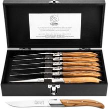 Bild für Laguiole Style de Vie Steakmesser LAGUIOLE STEAKMESSER SET "LUXIVIO", Edelstahl, Olivenholz, 6 Messer (6 Stück)