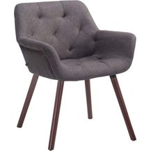 Bild für CLP Besucherstuhl Cassidy Stoff mit Armlehne,dunkelgrau walnuss